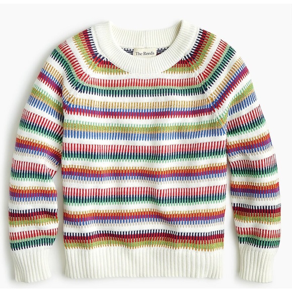 The Reeds | J. Crew Rainbow Knit Striped Crew Neck Sweater - Picture 6 of 12